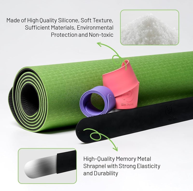 Slim Panda Yoga Mat Strap Slap Band, One Snap Keeps Mats Tightly Rolled, Heavy-Duty Clasp Fits Most Size Mats(24" L X 2" W) - Image 4